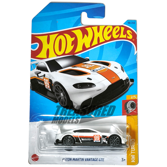 Hot Wheels Aston Martin Vantage GTE White 2023 HW Turbo 1/64 Die Cast