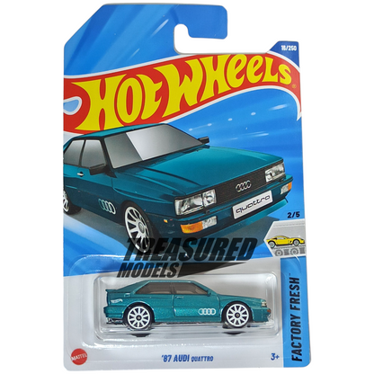 Hot Wheels Audi 87 Quattro Metalflake Teal 2025 Main Line Factory Fresh 1/64 Die Cast
