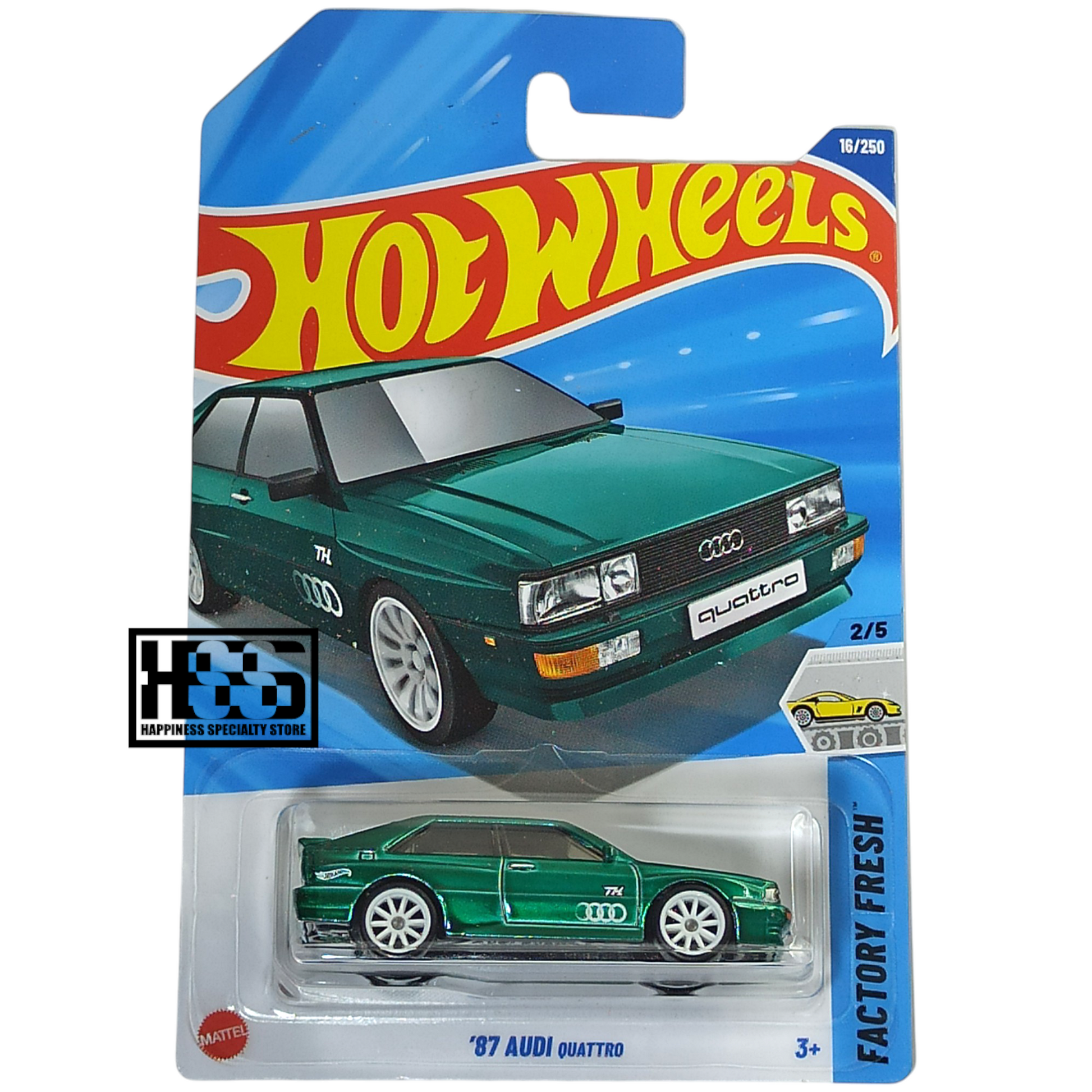 Hot Wheels Audi 87 Quattro Spectraflame Seafoam Green 2025 Super Treasure Hunt Main Line Factory Fresh 1/64 Die Cast