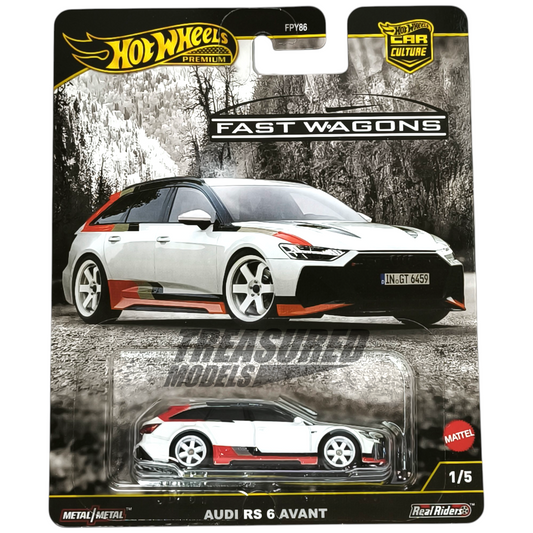 Hot Wheels Audi RS 6 Avant Arkona White 2025 Premium Car Culture Fast Wagons 1/64 Die Cast