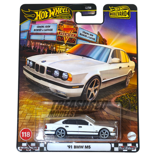 Hot Wheels BMW 1991 M5 White 2025 Premium Boulevard 1/64 Die Cast