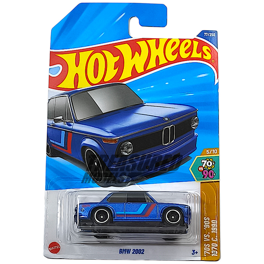 Hot Wheels BMW 2002 Metalflake Blue 2025 Main Line HW 70s vs 90s 1/64 Diecast