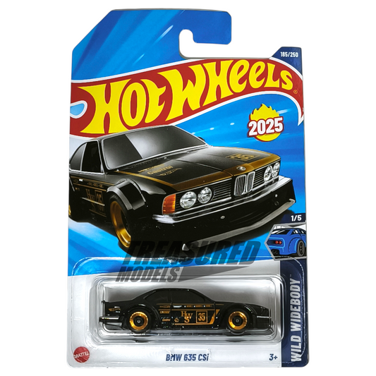 Hot Wheels BMW 635 CSi Black 2025 Main Line Wild Widebody 1/64 Die Cast
