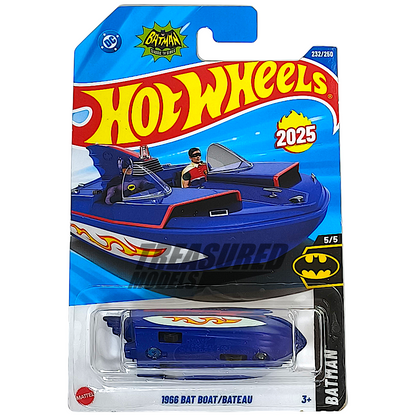 Hot Wheels Bat Boat 1966 Metalflake Dark Blue 2025 Main Line Batman 1/64 Diecast