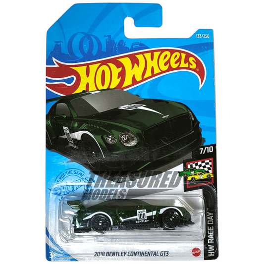 Hot Wheels Bentley 2018 Continental GT3 British Racing Green 2021 HW Race Day 1/64 Die Cast