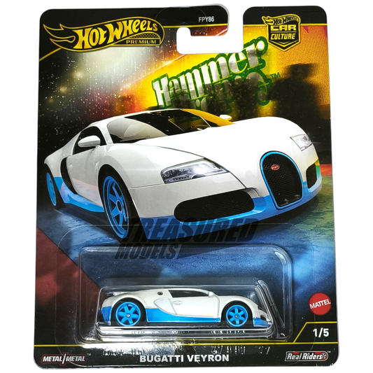 Hot Wheels Bugatti Veyron White 2025 Premium Car Culture Hammer Drop 1/64 Die Cast