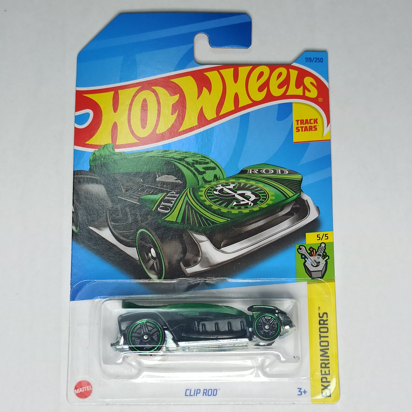 Hot Wheels Clip Rod Green 2023 Experimotors 1/64 Diecast
