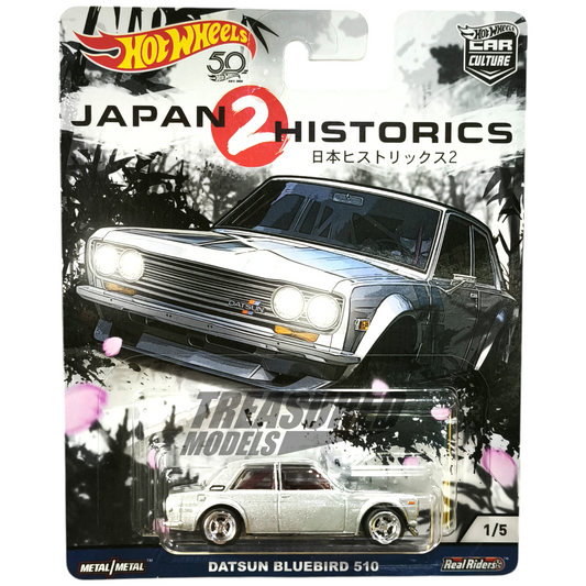 Hot Wheels Datsun Bluebird 510 Silver 2018 Premium Car Culture Japan Historics 2 1/64 Die Cast