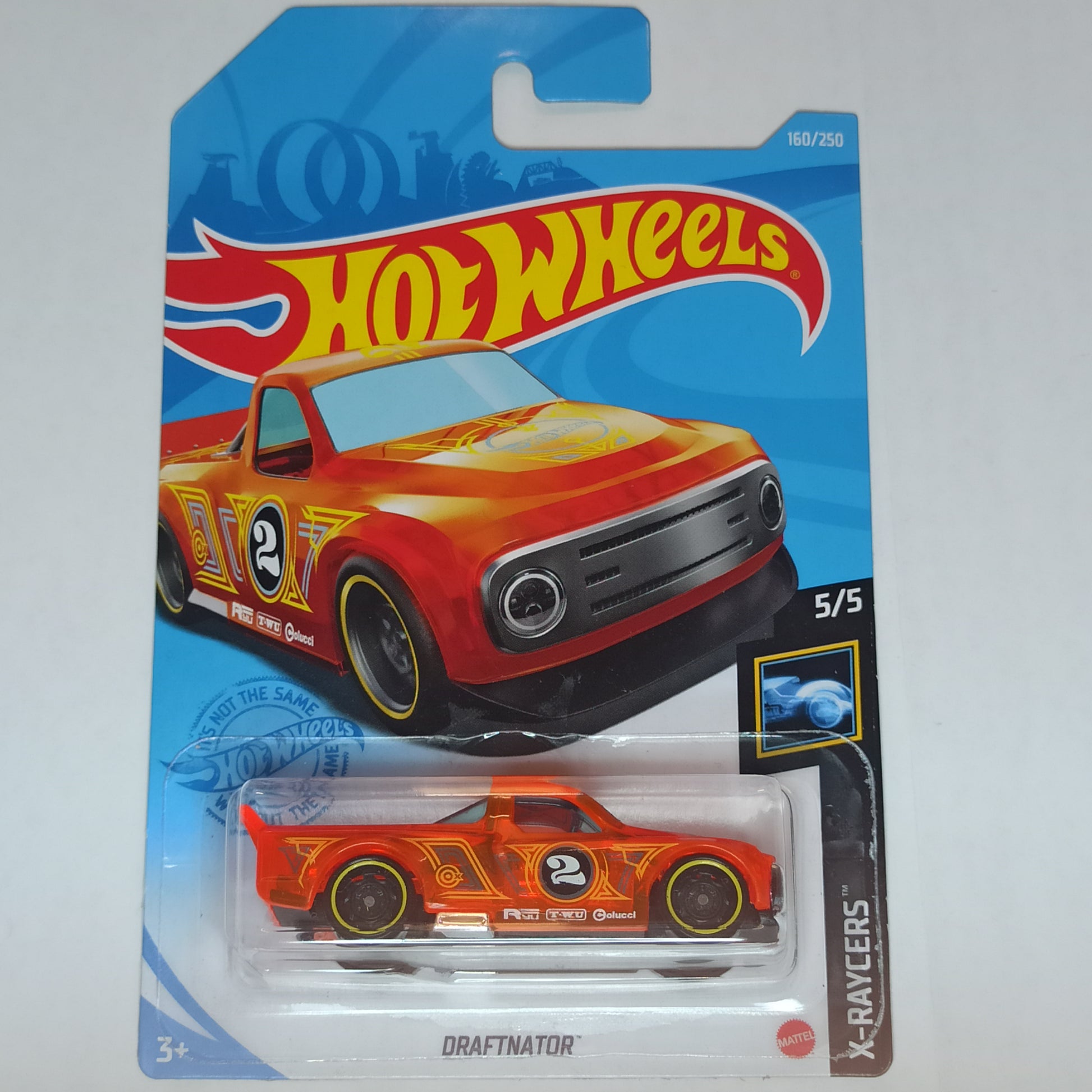 Hot Wheels Draftnator Clear Orange 2021 X-Raycers 1/64 Diecast