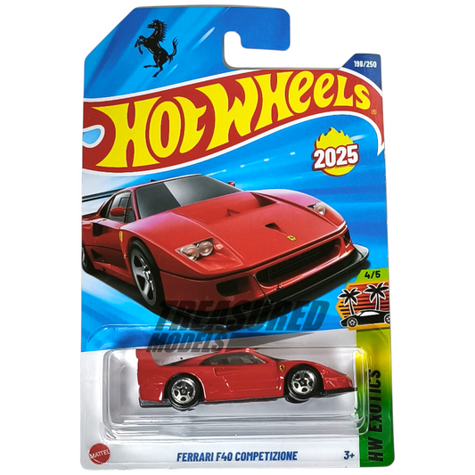 Hot Wheels Ferrari F40 Competizione Rosso Corsa 2025 Main Line HW Exotics 1/64 Die Cast