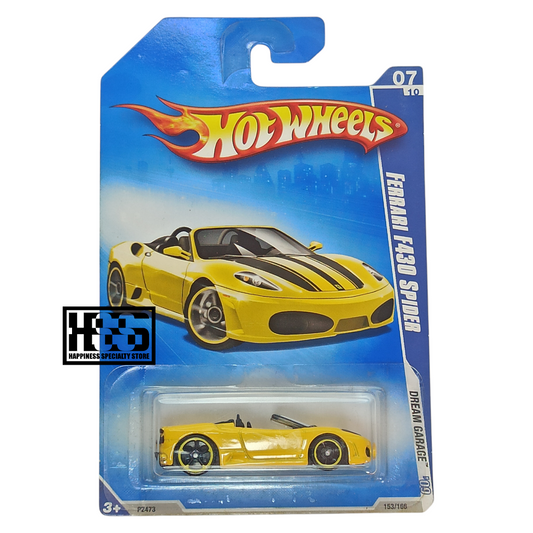 Hot Wheels Ferrari F430 Spider Yellow 2009 Dream Garage 1/64 Die Cast