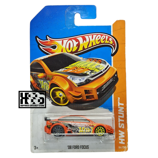 Hot Wheels Ford 08 Focus Orange 2013 HW Stunt 1/64 Die Cast