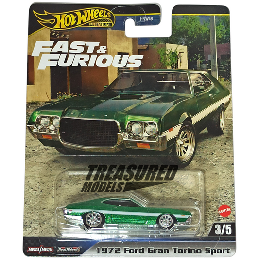 Hot Wheels Ford 1972 Gran Torino Sport 2024 Premium Fast & Furious 1/64 Die Cast