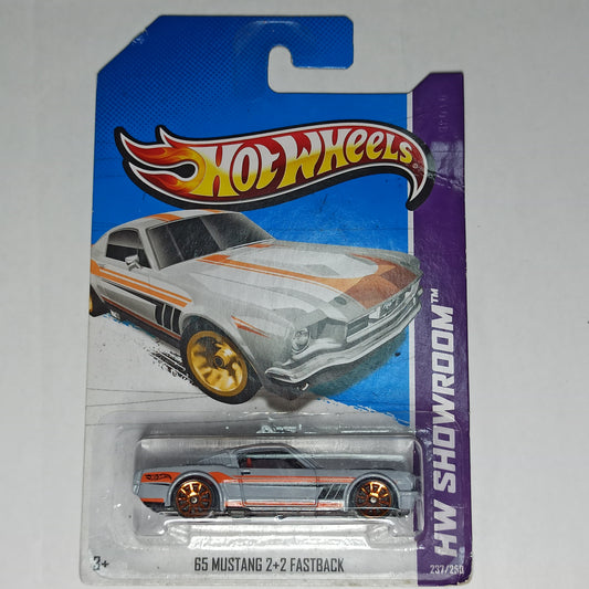 Hot Wheels Ford 65 Mustang 2+2 Fastback Gray 2013 HW Showroom 1/64 Diecast