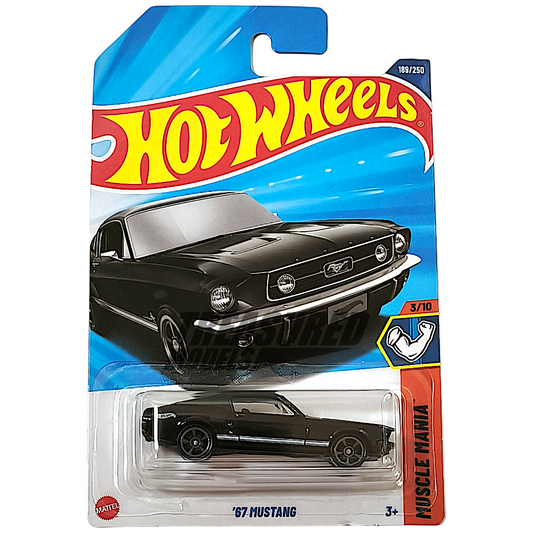 Hot Wheels Ford 67 Mustang Black 2025 Main Line Muscle Mania 1/64 Diecast