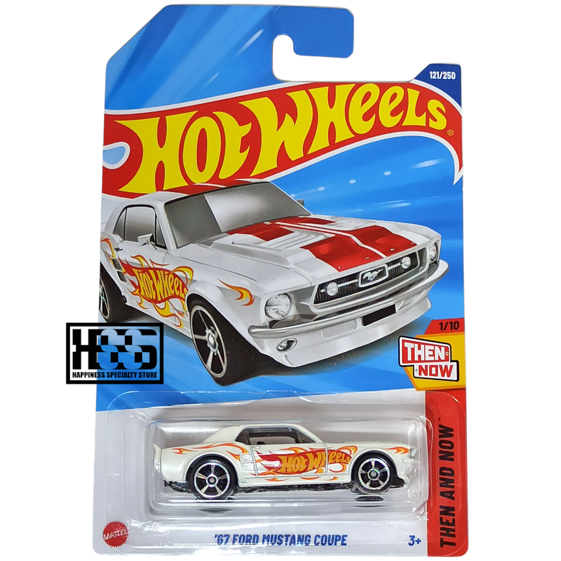 Hot Wheels Ford 67 Mustang Coupe White 2025 Main Line Then and Now 1/64 Die Cast