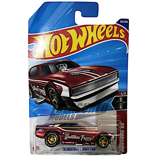 Hot Wheels Ford 71 Mustang Funny Car Super Treasure Hunt Spectraflame Red 2025 Main Line Mustang 60th 1/64 Die Cast