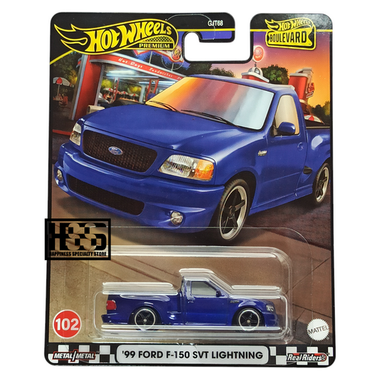 Hot Wheels Ford 99 F150 SVT Lightning Ultramarine 2024 Premium Boulevard 102 1/64 Die Cast