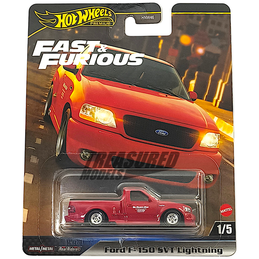 Hot Wheels Ford F-150 SVT Lightning Bright Red 2024 Premium Fast & Furious 1/64 Diecast