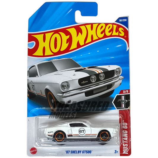 Hot Wheels Ford Shelby 67 GT500 White 2025 Main Line Mustang 60th 1/64 Die Cast