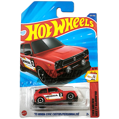 Hot Wheels Honda 73 Civic Custom Red 2025 Main Line Then and Now 1/64 Diecast
