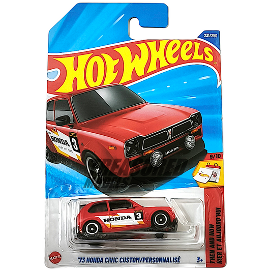 Hot Wheels Honda 73 Civic Custom Red 2025 Main Line Then and Now 1/64 Diecast