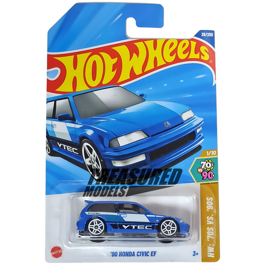 Hot Wheels Honda 90 Civic EF Light Blue 2025 HW 70S VS 90S 1/64 Diecast
