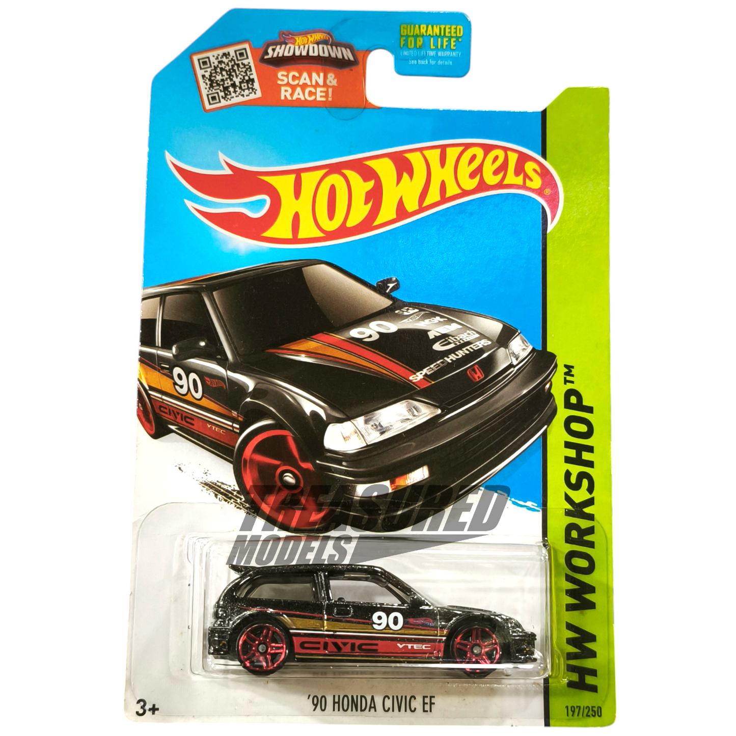 Hot Wheels Honda 90 Civic EF Metalflake Black 2015 Main Line HW Workshop 1/64 Die Cast