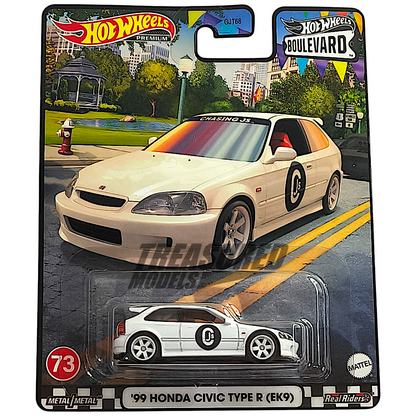 Hot Wheels Honda 99 Civic Type-R EK9 Championship White 2023 Premium Boulevard 1/64 Diecast