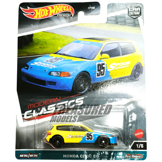 Hot Wheels Honda Civic EG Yellow 2023 Premium Car Culture Modern Classics 1/64 Die Cast