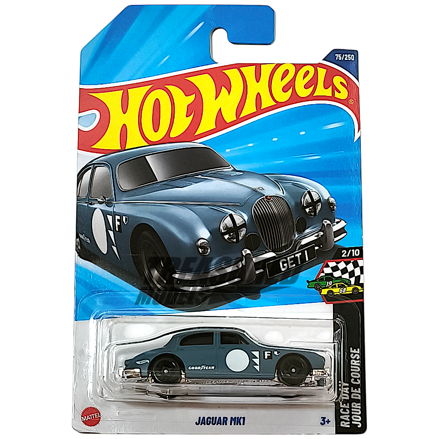 Hot Wheels Jaguar Mk1 Matte Blue Gray 2025 Main Line HW Race Day 1/64 Diecast