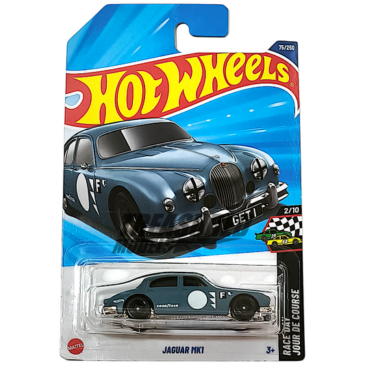 Hot Wheels Jaguar Mk1 Matte Blue Gray 2025 Main Line HW Race Day 1/64 Diecast