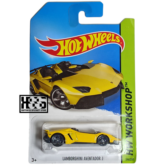 Hot Wheels Lamborghini Aventador J Yellow 2014 HW Workshop 1/64 Die Cast