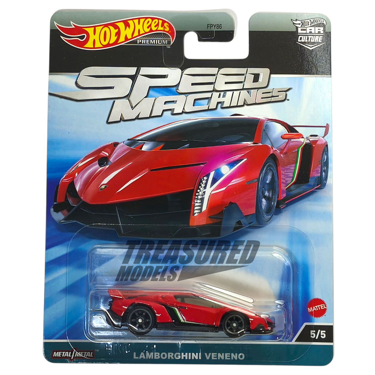 Hot Wheels Lamborghini Veneno Rosso Mars 2023 Premium Car Culture Speed Machines 1/64 Die Cast