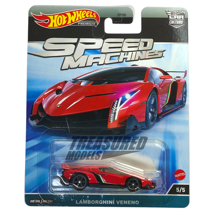 Hot Wheels Lamborghini Veneno Rosso Mars 2023 Premium Car Culture Speed Machines 1/64 Die Cast