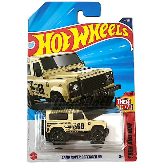 Hot Wheels Land Rover Defender 90 Tan 2025 Main Line Then and Now 1/64 Diecast
