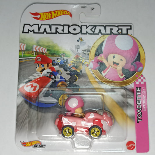 Hot Wheels Mario Kart Toadette Birthday Girl Pink 2023 1/64 Diecast