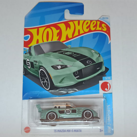 Hot Wheels Mazda 15 MX-5 Miata Sea Foam Green 2024 HW J-Imports 1/64 Diecast