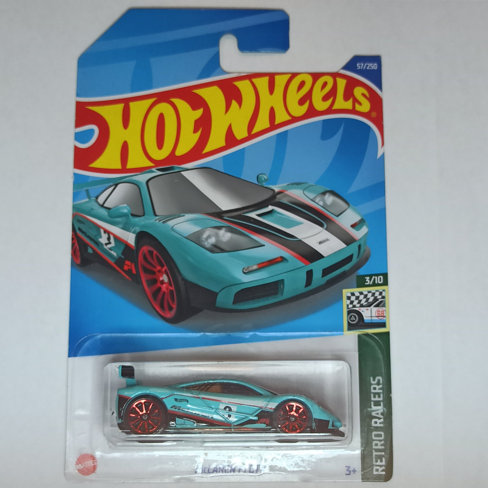 Hot Wheels McLaren F1 GTR Cyan Light Blue 2022 Retro Racers 1/64 Diecast