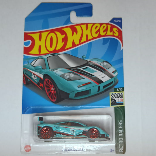 Hot Wheels McLaren F1 GTR Cyan Light Blue 2022 Retro Racers 1/64 Diecast
