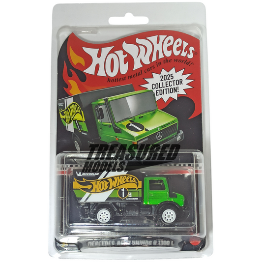 Hot Wheels Mercedes-Benz Unimog U 1300 L Spectraflame Green 2025 Premium Collector Edition 1/64 Die Cast