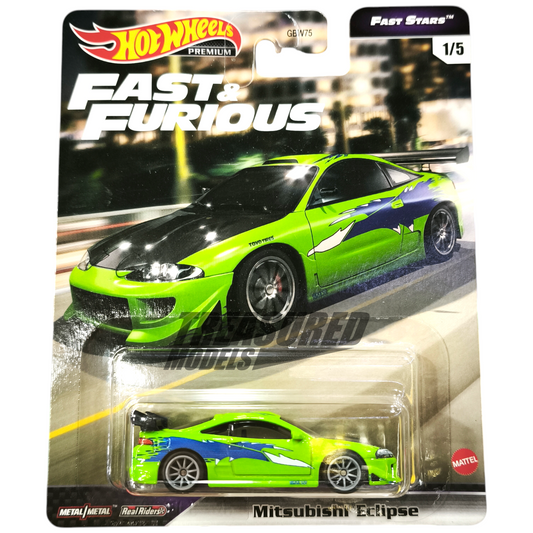 Hot Wheels Mitsubishi 95 Eclipse Green 2021 Premium Fast & Furious Fast Stars 1/64 Die Cast