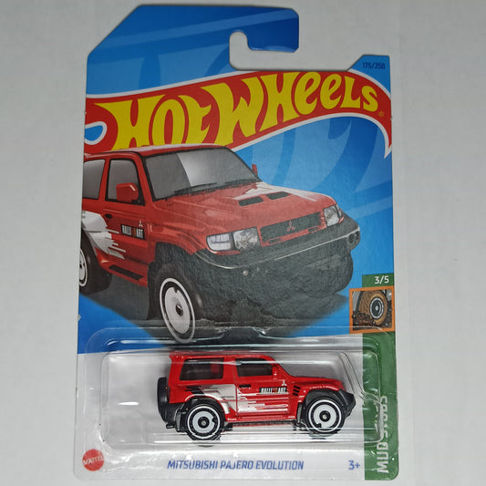 Hot Wheels Mitsubishi Pajero Evolution Red 2023 Mud Studs 1/64 Diecast