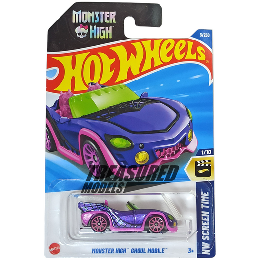 Hot Wheels Monster High Ghoul Mobile Metalflake Purple 2025 Main Line HW Screen Time 1/64 Die Cast