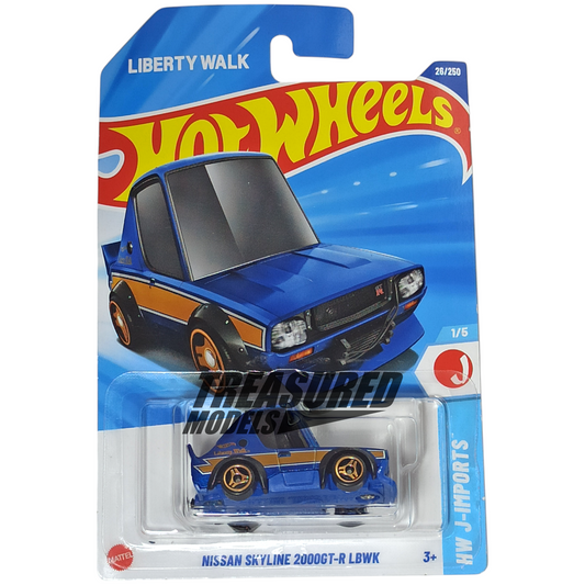 Hot Wheels Nissan Skyline 2000GT-R LBWK (Tooned) Metalflake Blue 2025 Main Line HW J-Imports 1/64 Die Cast