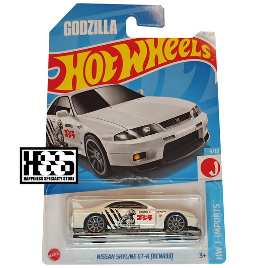 Hot Wheels Nissan Skyline GT-R (BCNR33) White 2024 HW J-Imports Godzilla 1/64 Diecast