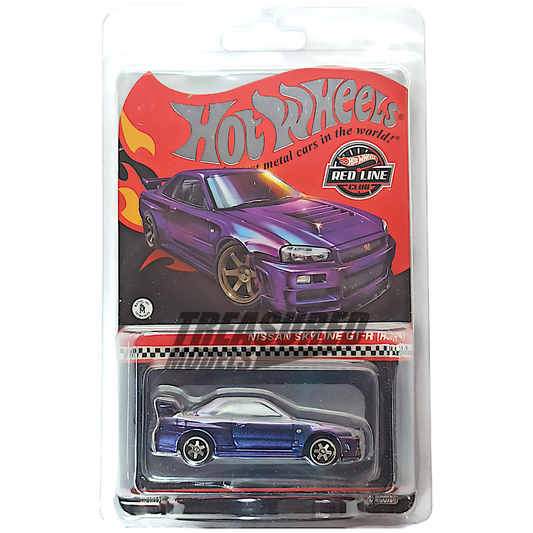 Hot Wheels Nissan Skyline GT-R BNR34 Purple & Blue Chameleon 2024 Premium RLC 1/64 Diecast