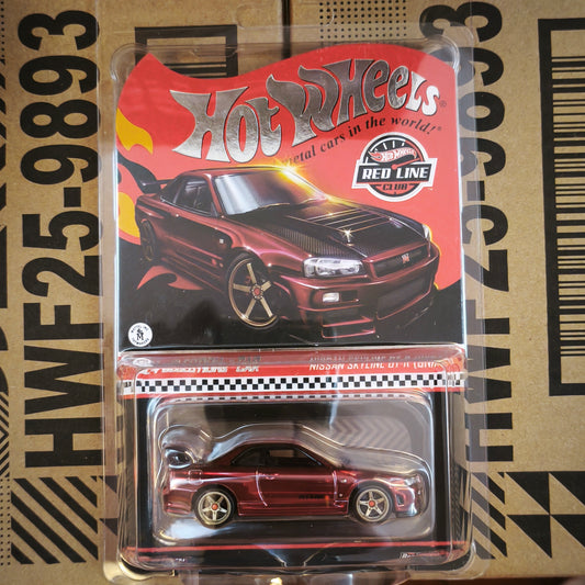 Hot Wheels Nissan Skyline GT-R BNR34 Spectraflame Oxblood 2024 Premium RLC Selections 1/64 Diecast