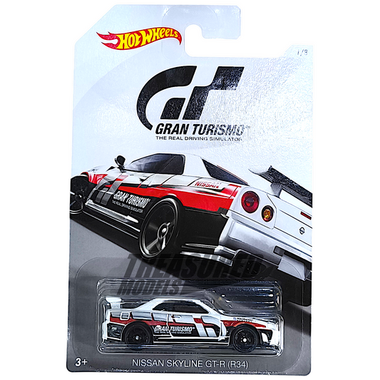 Hot Wheels Nissan Skyline GT-R R34 White 2018 Gran Turismo 1/64 Diecast