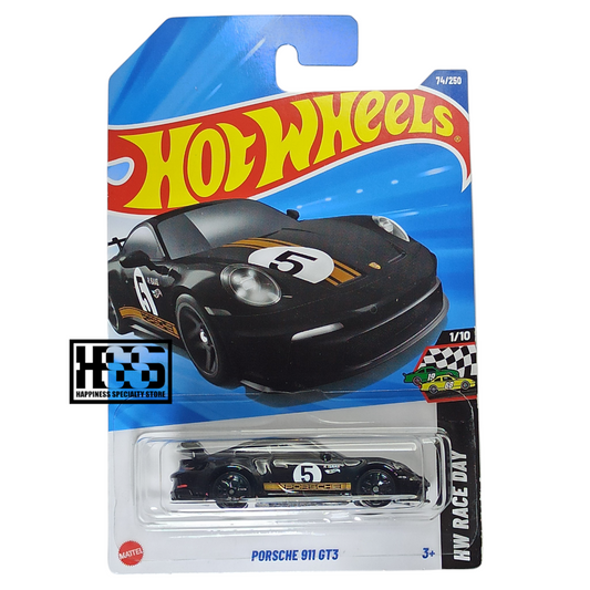 Hot Wheels Porsche 911 GT3 Jet Black 2025 HW Race Day 1/64 Die Cast